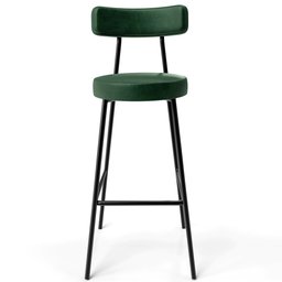 Kit 06 Banquetas Altas Sala De Jantar Estrutura Em Aço Milão F01 Couríssimo Verde Musgo - Lyam - 6