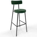 Ver imagem 3 de Kit 06 Banquetas Altas Sala De Jantar Estrutura Em Aço Milão F01 Couríssimo Verde Musgo - Lyam