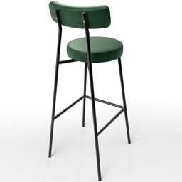 Kit 06 Banquetas Altas Sala De Jantar Estrutura Em Aço Milão F01 Couríssimo Verde Musgo - Lyam - 8