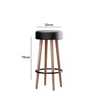 Ver imagem 2 de Banqueta Banco Alto Berlin Couro Preto Bar Cozinha Pés Madeira Ms Decor