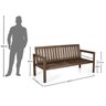 Conjunto Poltronas Banco 3 Lugares e Mesa Madeira Maciça Yescasa - 4