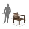 Conjunto Poltronas Banco 3 Lugares e Mesa Madeira Maciça Yescasa - 5
