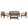 Conjunto Poltronas Banco 3 Lugares e Mesa Madeira Maciça Yescasa - 2