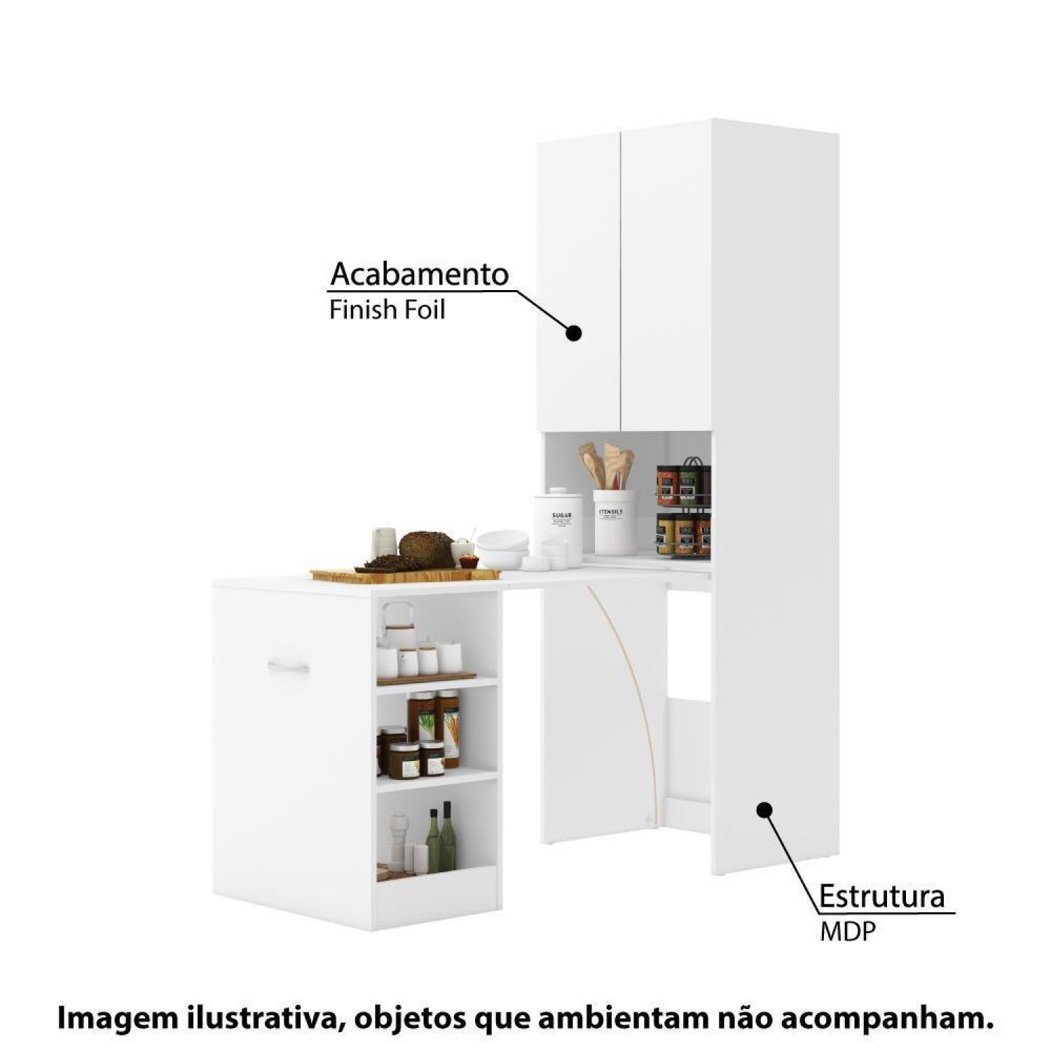 Bancada Gourmet Dobrável 2 Portas Casatema - 2