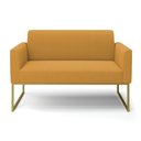 Ver imagem 5 de Sofá 2 Lugares Namoradeira Industrial Dourado Marisa Bouclê Mostarda D03 - D’Rossi