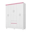 Ver imagem 2 de Guarda Roupa Roupeiro Solteiro 62920 06 Portas 02 Gavetas Flash II Branco Rosa Flex Demóbile