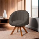 Ver imagem 7 de Poltrona Decorativa Orgânica Flora Base Giratória Bouclê - Sofa Store:bouclê Marrom