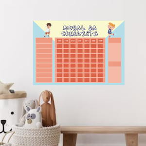 Mural de Conquista e Quadro de Atividades Infantil Irmãos