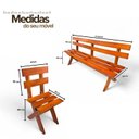 Ver imagem 4 de Conjunto Mesa de Madeira Maciça Rústica para Churrasco e 4 Bancos Marrom/Mel