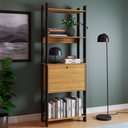 Ver imagem 2 de Estante para Livros 1 Porta 4 Prateleiras Be 25-365 Lamina Mel/preto - Brv