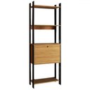 Ver imagem 1 de Estante para Livros 1 Porta 4 Prateleiras Be 25-365 Lamina Mel/preto - Brv