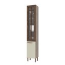 Ver imagem 2 de Paneleiro Simples Modulado com Vidro Fidelitá Lisboa 35cm 2 Portas Noce/Off-White
