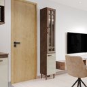 Ver imagem 1 de Paneleiro Simples Modulado com Vidro Fidelitá Lisboa 35cm 2 Portas Noce/Off-White
