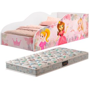 Cama Infantil Menina Rosa Com Colchão