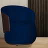 Poltrona Decorativa Redonda Bia Composê Veludo com Corino Cor:marinho - 7