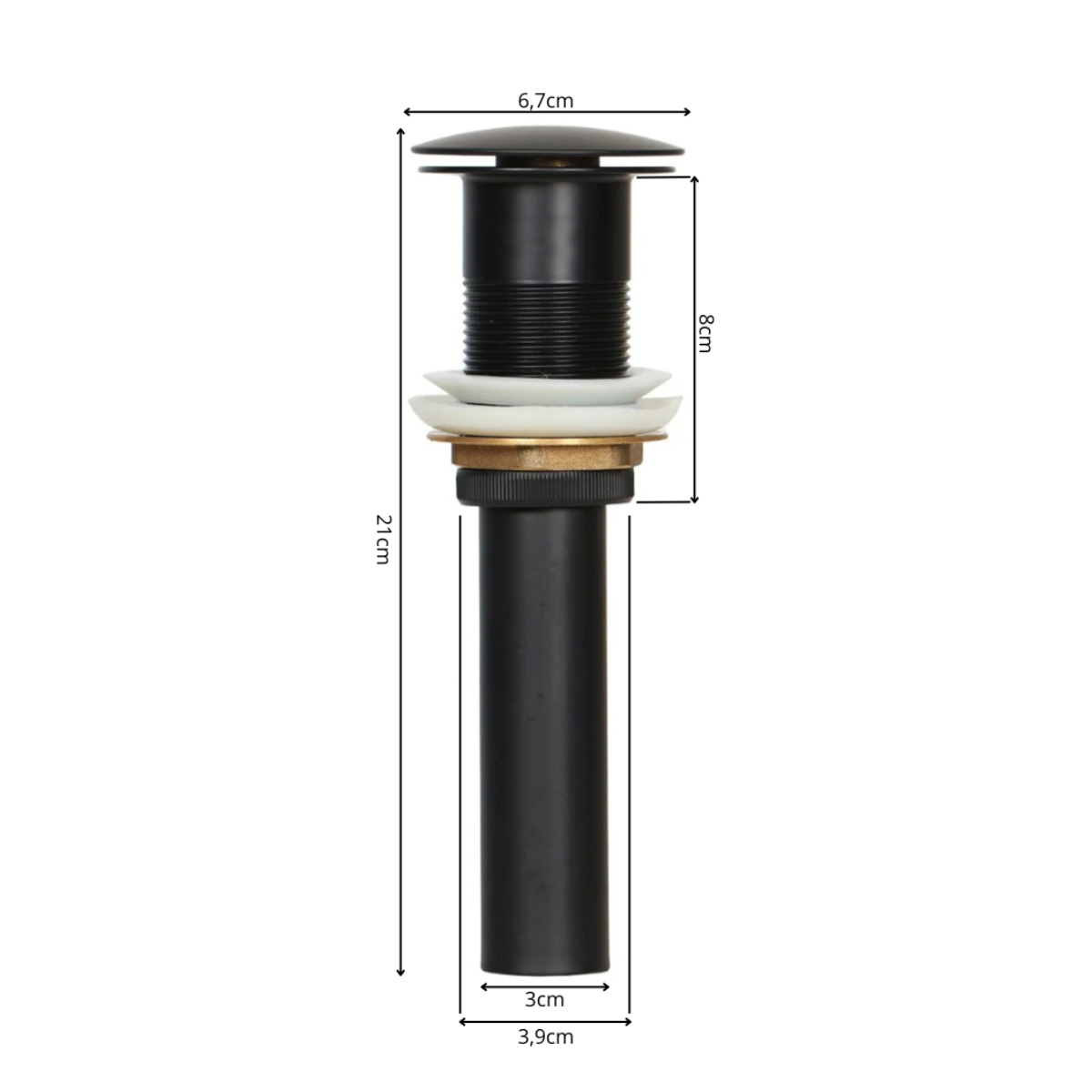 Válvula Click Inteligente Preto Fosco para Cubas Pia Banheiro Lavabo Ivc02 - 2