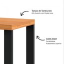 Ver imagem 3 de Mesa para Escritório Estilo Industrial F11 em Mdf Freijó Preto Fosco Dalla Costa