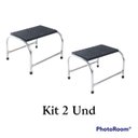 Ver imagem 1 de Kit Com 2 Escada Multiuso 1 Degrau Aço Inox Piso Em MDF Com Antiderrapante Medcombo