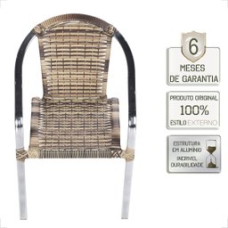 6 Cadeira Maresia Aluminio Polido Fibra Sintetica Tr. Simples - Capuccino - 3