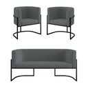 Ver imagem 1 de Kit Sofá 2 Lugares + 2 Poltronas para Recepção Balaqui Cinza