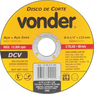 Disco de corte 1150 mm x 16 mm x 2223 mm DCV Vonder