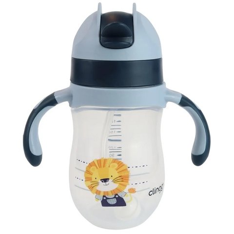 Copo Anatomico com Canudo de Silicone 220ML Clingo - LEAO