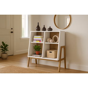 Buffet Aparador Cuby com Nichos MDF Branco Poquema Móveis