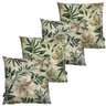 Kit 4 Almofadas Impermeável Antiácaro Folha Verde Marrom 45cmx45cm - 1