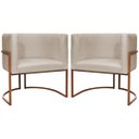 Ver imagem 1 de Kit 2 Poltronas para Sala de Recepção Luna Suede Cores Base de Ferro Bronze