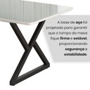 Ver imagem 7 de Mesa para Sala de Jantar Retangular 160x90cm MDF com Vidro Império Branco/Preto Fosco/Off White