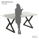 Ver imagem 4 de Mesa para Sala de Jantar Retangular 160x90cm MDF com Vidro Império Branco/Preto Fosco/Off White