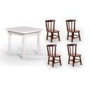 Ver imagem 1 de Conjunto Mesinha Infantil Branca com 4 Cadeiras Kids Imbuia - Straub Web