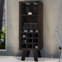 Ver imagem 2 de Cristaleira Londres 1 Prateleira 9 Nichos Marrom - Pnr Móveis