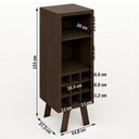 Ver imagem 4 de Cristaleira Londres 1 Prateleira 9 Nichos Marrom - Pnr Móveis