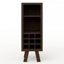 Ver mais imagens de Cristaleira Londres 1 Prateleira 9 Nichos Marrom - Pnr Móveis