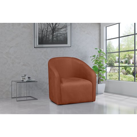 Poltrona Decorativa Julia Veludo Terracota - Lm Decor