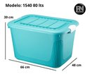 Ver imagem 2 de Caixa Organizadora Container 80 Trava/roda Plasnorthon