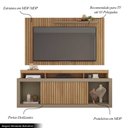 Ver imagem 3 de Conjunto Decorativo Rack e Bancada Brendan MDF/MDP Ripado para TV 55 Pol. Buriti/Fendi G11 - Gran Be