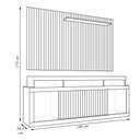 Ver imagem 4 de Conjunto Decorativo Rack e Bancada Brendan MDF/MDP Ripado para TV 55 Pol. Buriti/Fendi G11 - Gran Be
