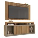 Ver imagem 2 de Conjunto Decorativo Rack e Bancada Brendan MDF/MDP Ripado para TV 55 Pol. Buriti/Fendi G11 - Gran Be
