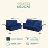 Conjunto de Sofá 2,00 X 1,50m 3 e 2 Lugares Suede Finlândia Azul - 4