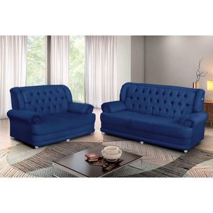 Conjunto de Sofá 2,00 X 1,50m 3 e 2 Lugares Suede Finlândia Azul