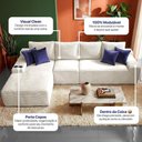 Ver imagem 4 de Sofá Modular Evo de 4 Lugares com Chaise Esq Evo. Three 3,40m Boost Tech em Velourê Cama Inbox