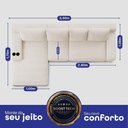 Ver imagem 2 de Sofá Modular Evo de 4 Lugares com Chaise Esq Evo. Three 3,40m Boost Tech em Velourê Cama Inbox