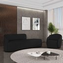 Ver imagem 2 de Sofá 4 Lugares Orgânico 220cm Morgan e Poltrona Lua Linho Preto D03 - D'Rossi