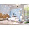Cama Montessori Com Auxiliar Bola Led Colchão E Dossel Azul - 2