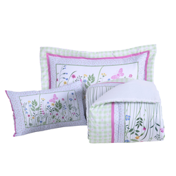 Kit Edredom Cobertor Solteiro Menina Girl Enxoval Infantil Juvenil 4 Peças 300 Fios Estampado Floral - 5