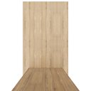 Ver imagem 5 de Mesa Industrial 2m 1 Cx de Tomada Pé Metal e Painel de Tv F5 Cor:macadâmia com Branco