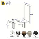 Ver imagem 2 de Mesa Industrial 2m 1 Cx de Tomada Pé Metal e Painel de Tv F5 Cor:macadâmia com Branco