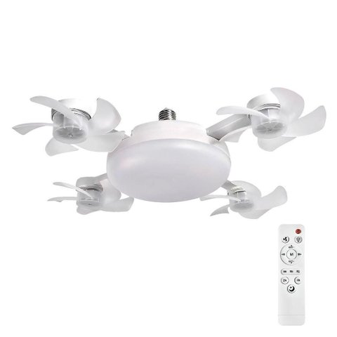 Ventilador Teto C/led 50w Bivolt E27 C/controle Remoto Branco 50cm